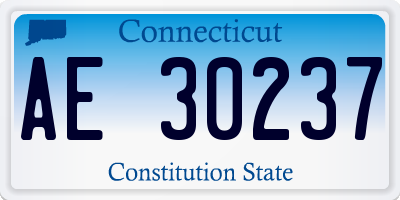 CT license plate AE30237