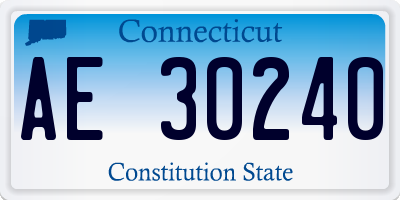 CT license plate AE30240
