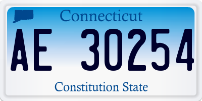 CT license plate AE30254