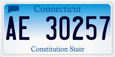 CT license plate AE30257