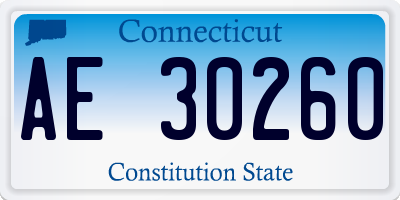 CT license plate AE30260