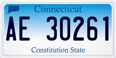 CT license plate AE30261