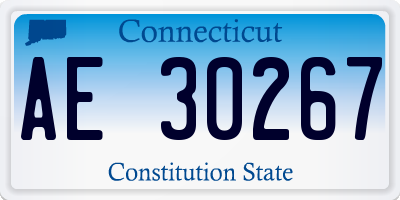 CT license plate AE30267