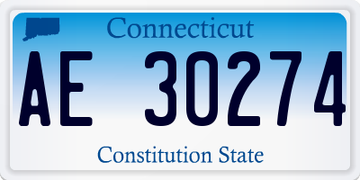 CT license plate AE30274