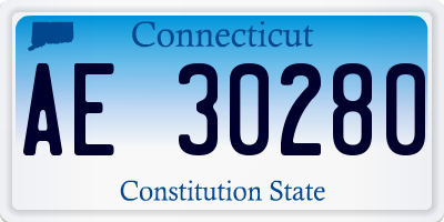 CT license plate AE30280