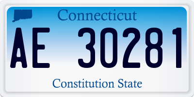 CT license plate AE30281
