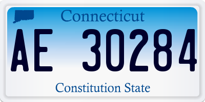 CT license plate AE30284