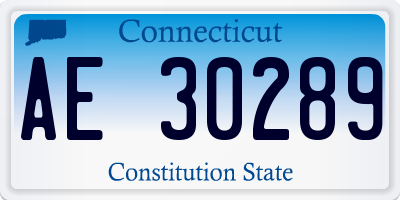 CT license plate AE30289
