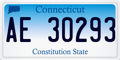 CT license plate AE30293