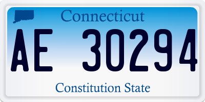 CT license plate AE30294