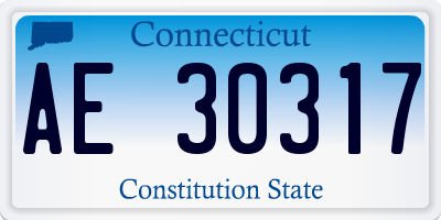 CT license plate AE30317