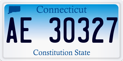 CT license plate AE30327