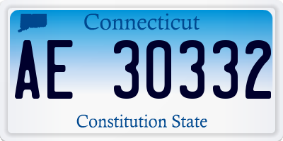 CT license plate AE30332