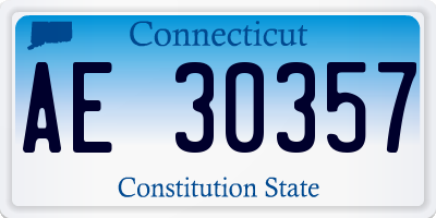 CT license plate AE30357