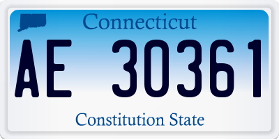 CT license plate AE30361