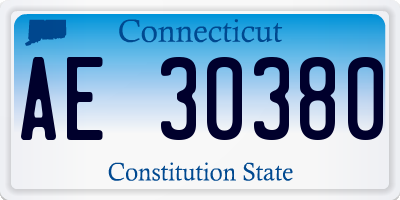CT license plate AE30380