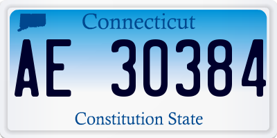 CT license plate AE30384
