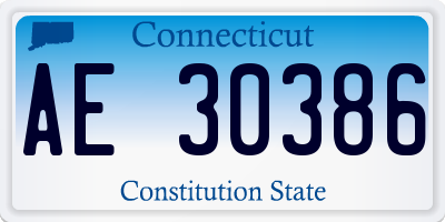 CT license plate AE30386