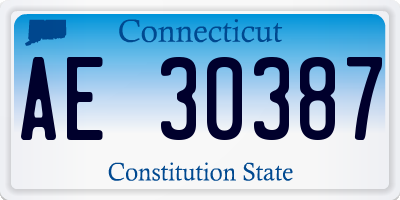 CT license plate AE30387