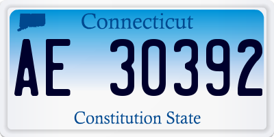 CT license plate AE30392