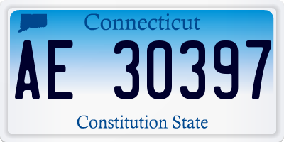CT license plate AE30397