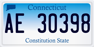 CT license plate AE30398