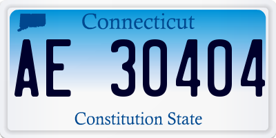 CT license plate AE30404