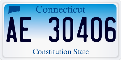 CT license plate AE30406