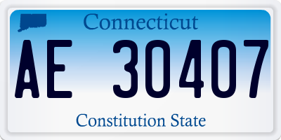 CT license plate AE30407