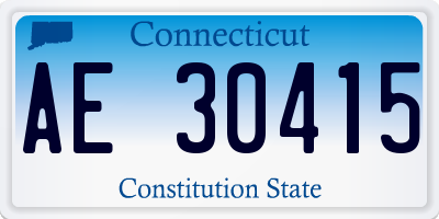 CT license plate AE30415