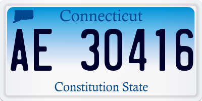 CT license plate AE30416