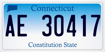 CT license plate AE30417