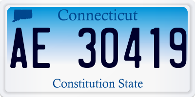 CT license plate AE30419