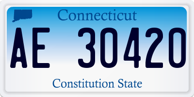 CT license plate AE30420