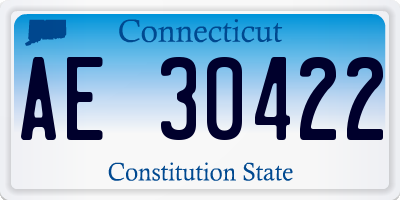 CT license plate AE30422