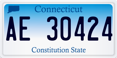 CT license plate AE30424