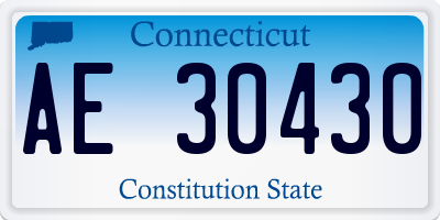 CT license plate AE30430