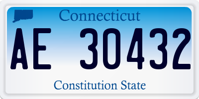 CT license plate AE30432