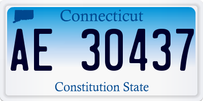 CT license plate AE30437