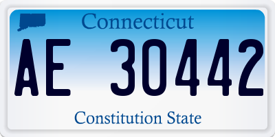 CT license plate AE30442