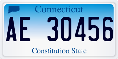 CT license plate AE30456