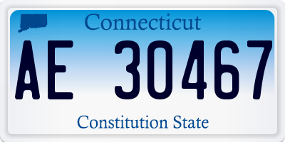 CT license plate AE30467
