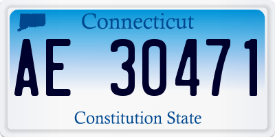 CT license plate AE30471