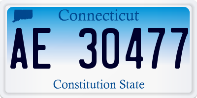 CT license plate AE30477