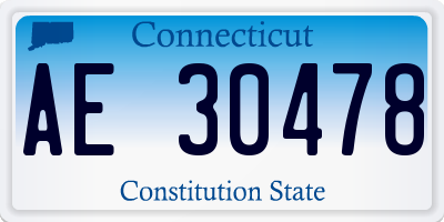 CT license plate AE30478