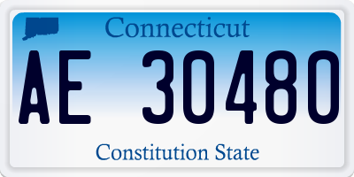 CT license plate AE30480