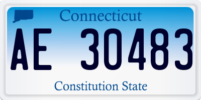 CT license plate AE30483