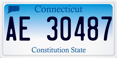 CT license plate AE30487