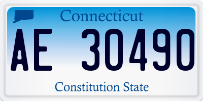 CT license plate AE30490