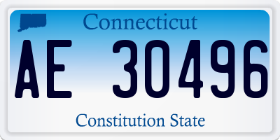 CT license plate AE30496